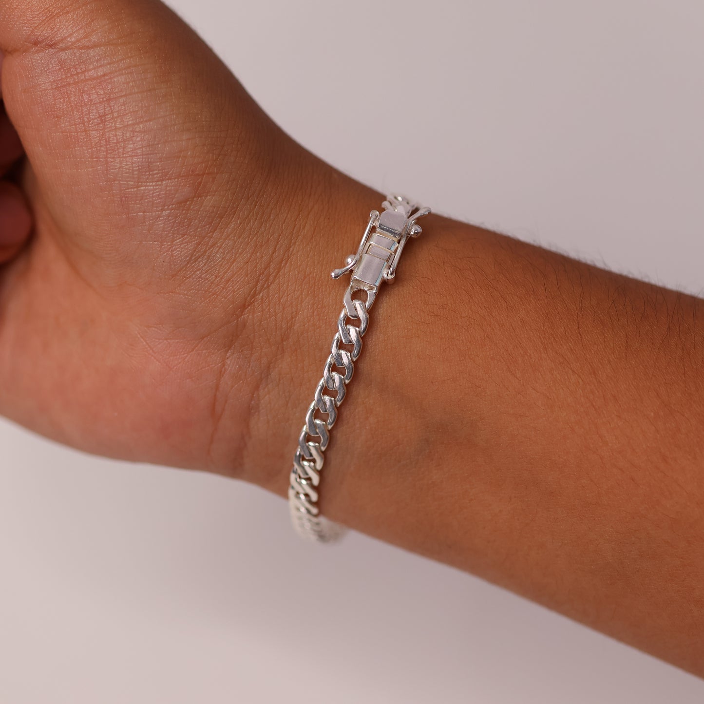 Rhomboid links Bracelet - Peruvian 950 Silver