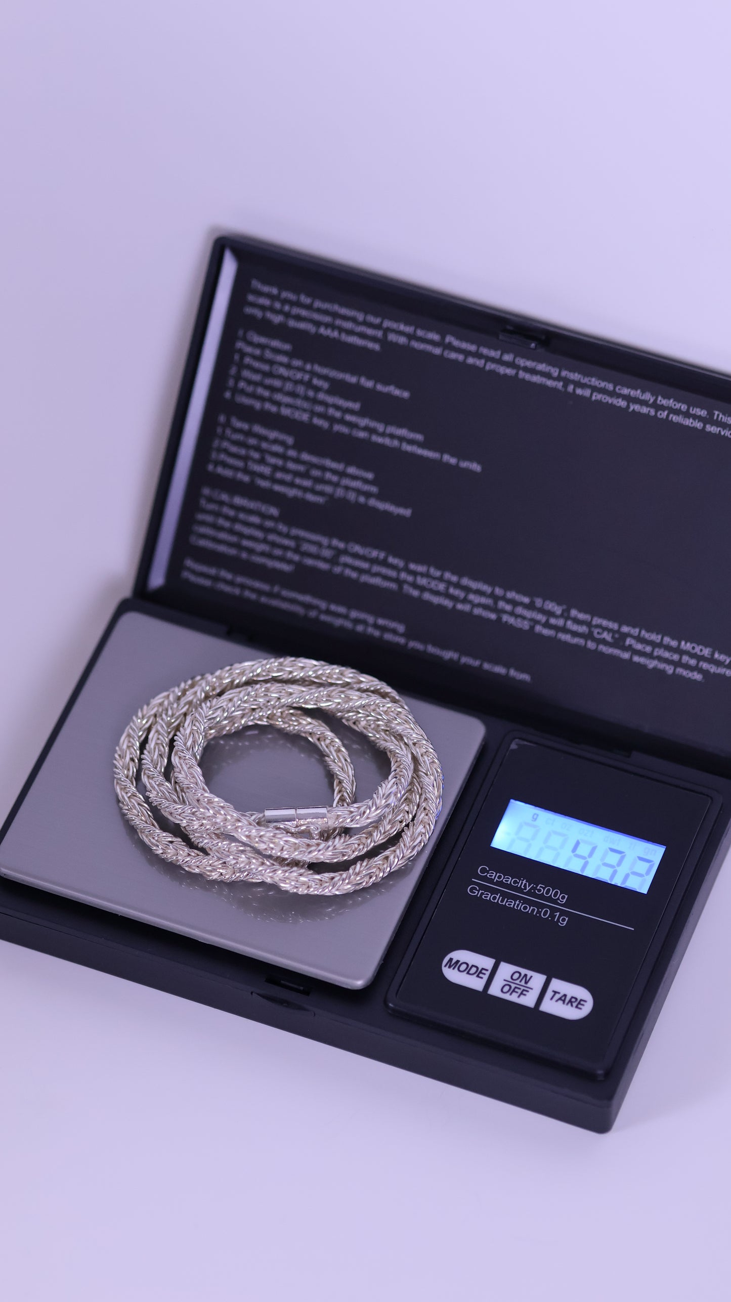 Braided Spike chain - Peruvian 950 Silver