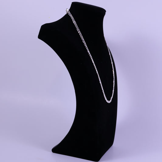 Alternating Egyptian & Curb link chain - Peruvian 950 Silver