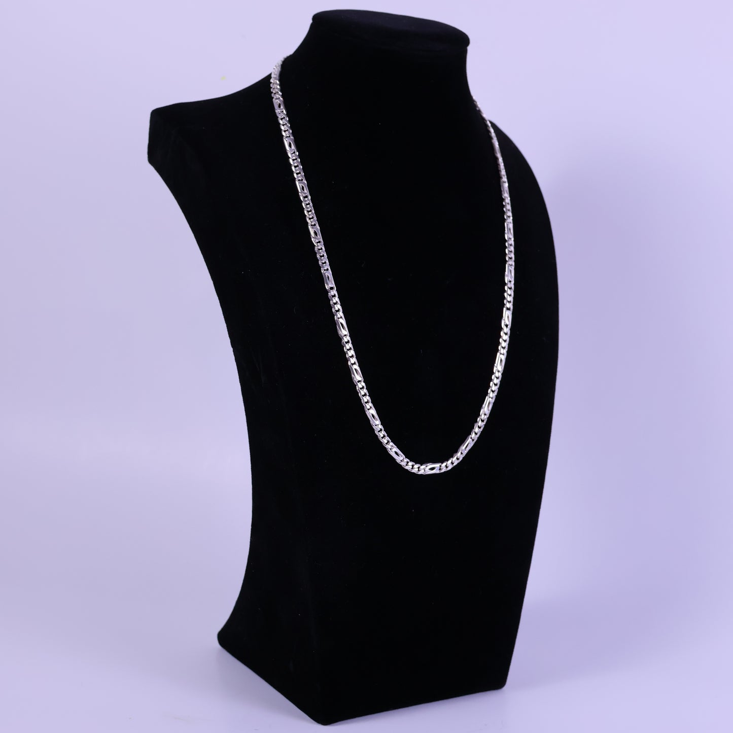 Alternating Egyptian & Curb link chain - Peruvian 950 Silver