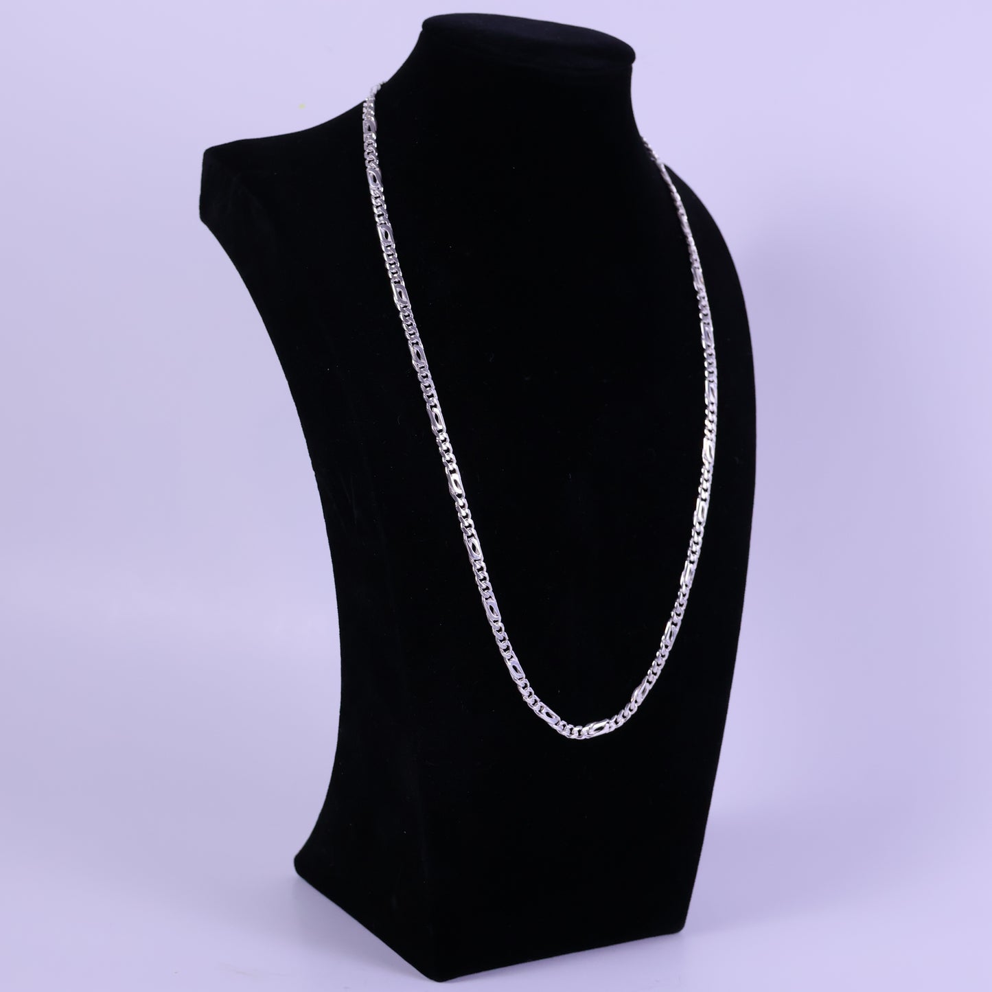 Alternating Egyptian & Curb link chain - Peruvian 950 Silver