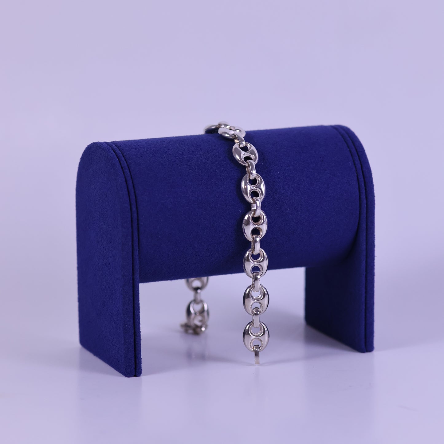Puffed Mariner links Bracelet - Peruvian 950 Silver