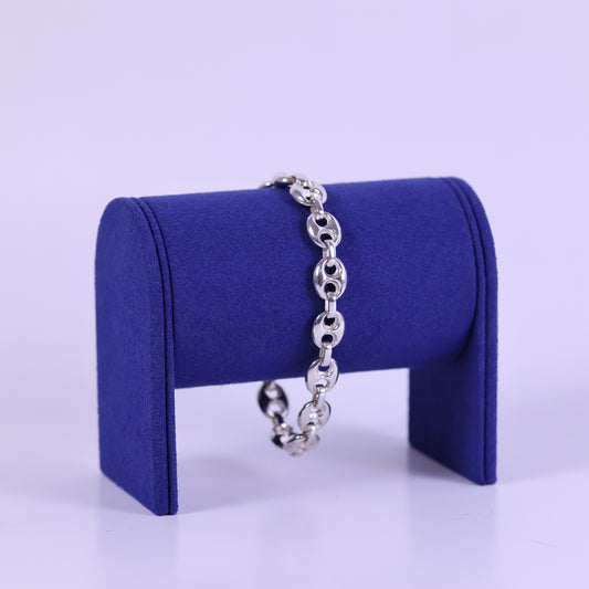 Puffed Mariner links Bracelet - Peruvian 950 Silver